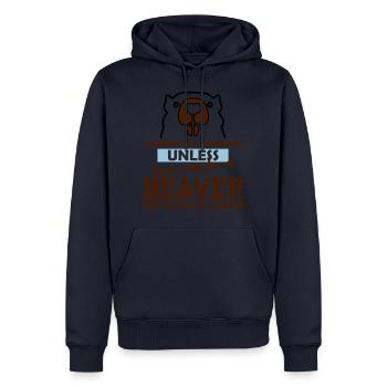 Cadeau de castor - Sweat à capuche Premium bio Homme - bleu marine - Devant - Nico (187cm)