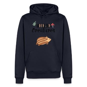 Sanglier Boar bébé habitant de la forêt maison nature - Sweat à capuche Premium bio Homme - bleu marine - Devant - Nico (187cm)