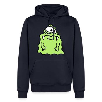 glibber schleim ekelig schleimig gesicht kopf mons - Männer Premium Bio Hoodie - Navy - Vorne - Nico (187cm)