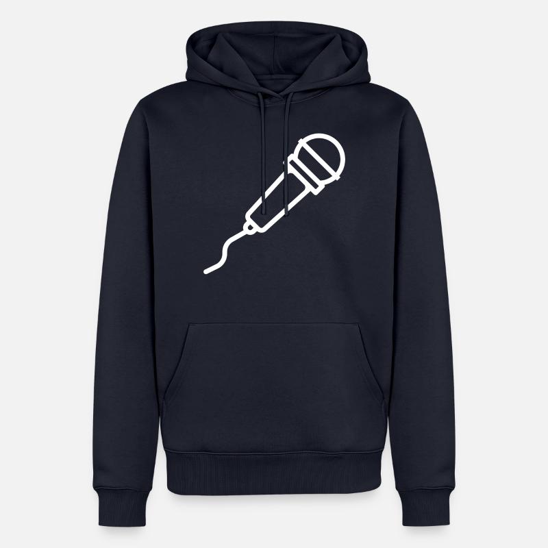 Mikrofon - Männer Premium Bio Hoodie - Navy