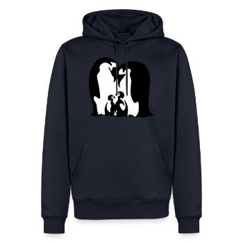 Penguin Family - Famille de pingouins - Pinguine - Männer Premium Bio Hoodie - Navy - Vorne - Nico (187cm)