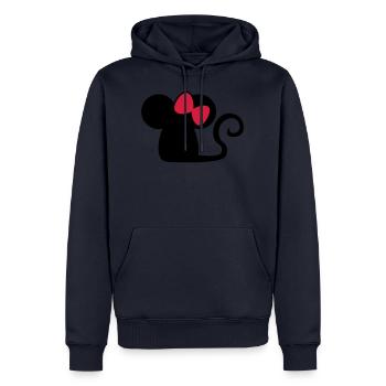 Mäuschen Schleife / mouse with bow Niedliche Maus - Männer Premium Bio Hoodie - Navy - Vorne - Nico (187cm)