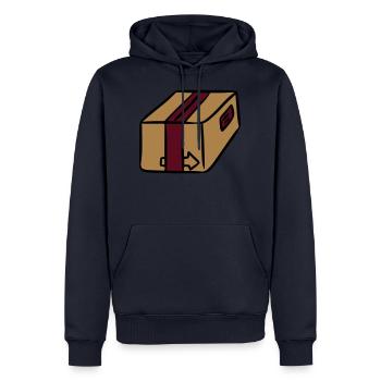 Colis Livraison Livraison Livreur postal - Sweat à capuche Premium bio Homme - bleu marine - Devant - Nico (187cm)