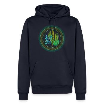 Le monde est vert - Sweat à capuche Premium bio Homme - bleu marine - Devant - Nico (187cm)