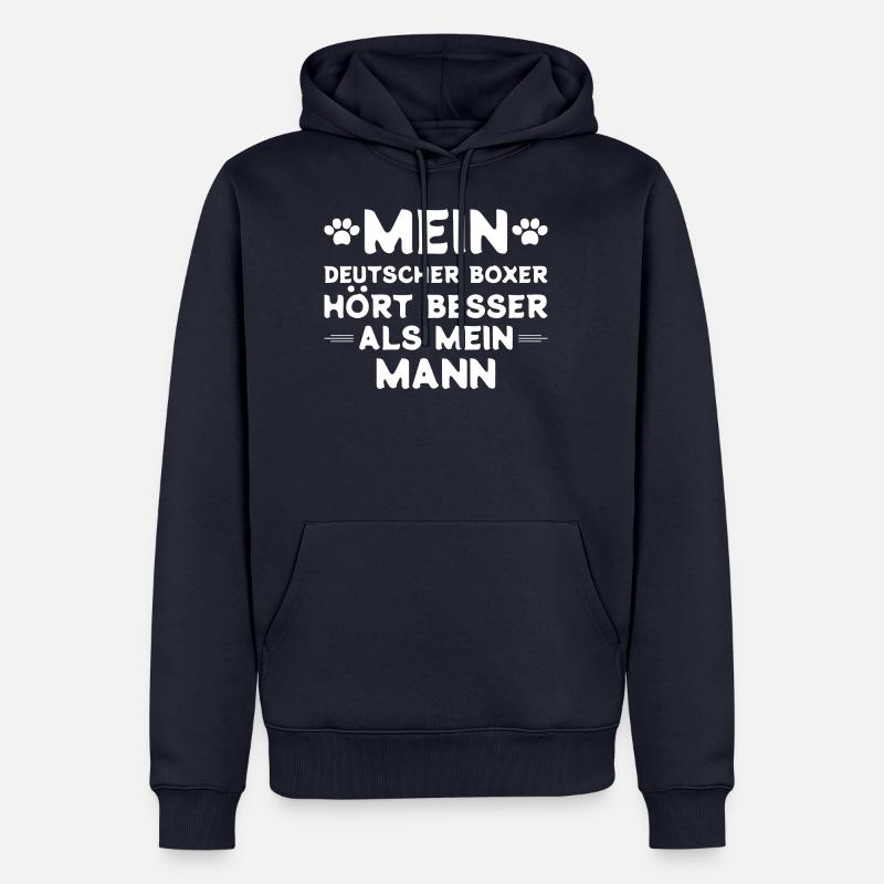 Deutscher Boxer Ehemann - Männer Premium Bio Hoodie - Navy