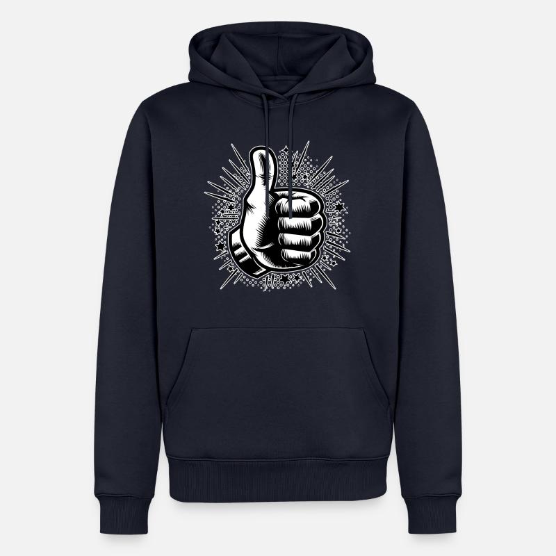Pouce levé de la main - Sweat à capuche Premium bio Homme - bleu marine