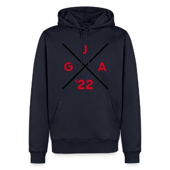JGA 2022 - Junggesellenabschied Hochzeit Bräutigam - Männer Premium Bio Hoodie - Navy - Vorne - Nico (187cm)