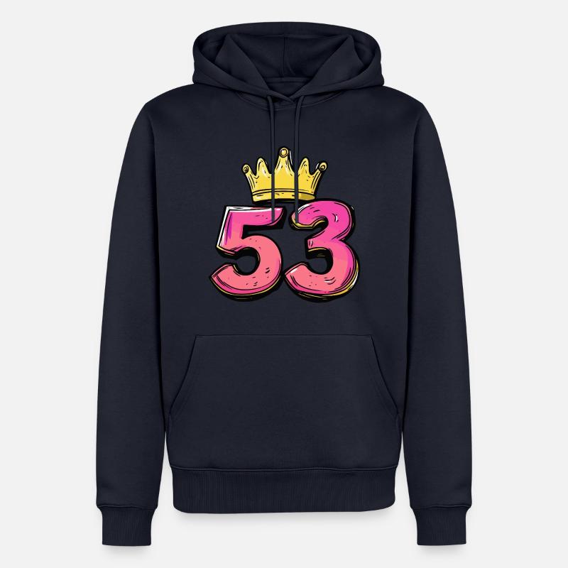 Couronne à 53 chiffres - Sweat à capuche Premium bio Homme - bleu marine