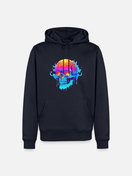 Schmelzender Schädel 002 - Männer Premium Bio Hoodie - Navy
