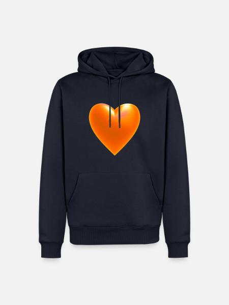 Heart orange gift idea - Men’s Premium Organic Hoodie - navy