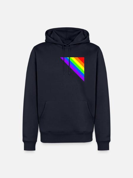 Regenbogen Geschenkidee Ecke bunt - Männer Premium Bio Hoodie - Navy