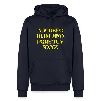ABC Geschenkidee Alphabet Grundschule Kinder gelb - Männer Premium Bio Hoodie - Navy - Vorne - Nico (187cm)