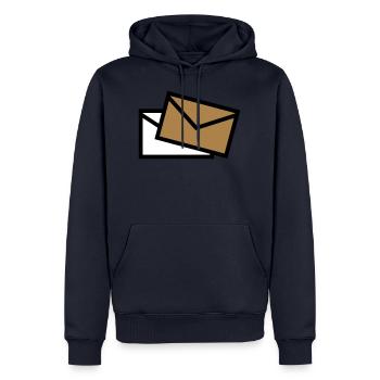 Poste - Mail - poste / Brief - lettre - lettre - Sweat à capuche Premium bio Homme - bleu marine - Devant - Nico (187cm)