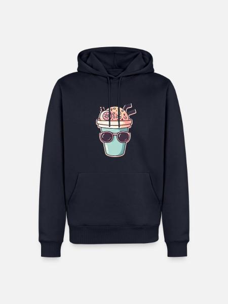 Kaffeebecher Sonnenbrille Topping - Männer Premium Bio Hoodie - Navy