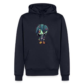 Halloween Zombie Boy - Kawaii Cute Monster Horror - Sweat à capuche Premium bio Homme - bleu marine - Devant - Nico (187cm)