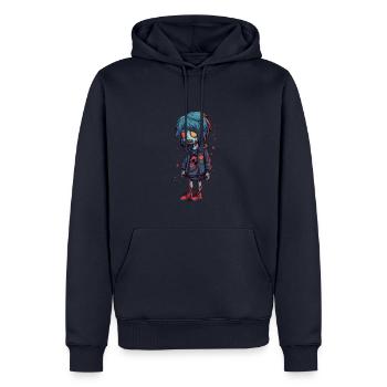 Halloween Zombie Boy - Kawaii Cute Monster Horror - Sweat à capuche Premium bio Homme - bleu marine - Devant - Nico (187cm)