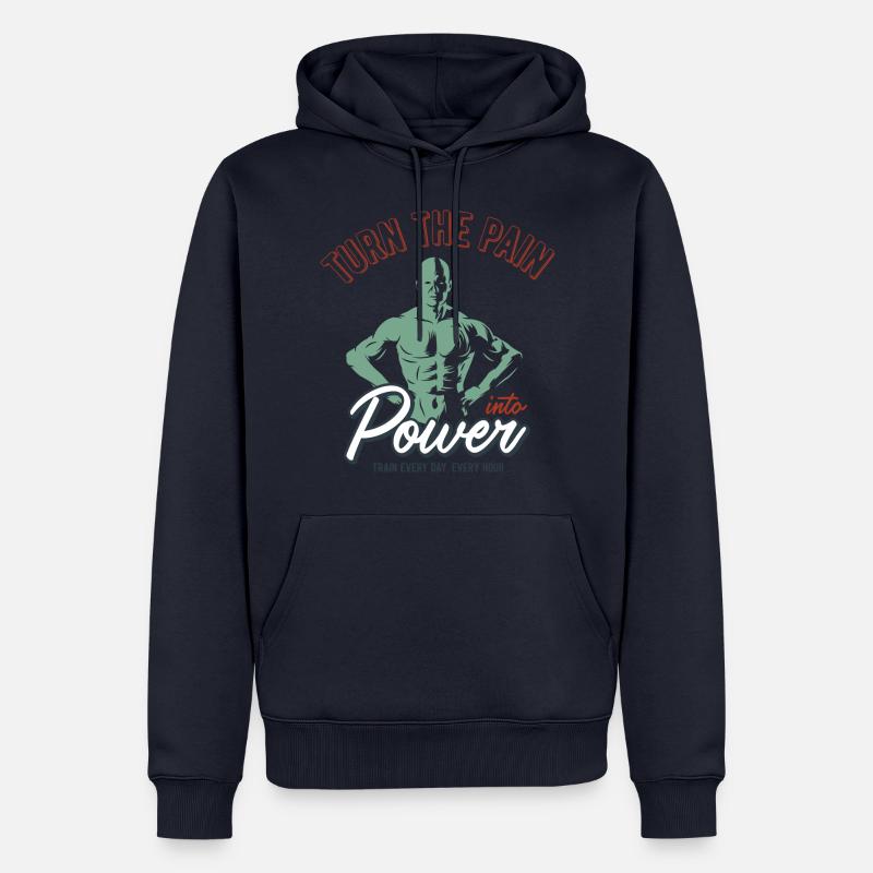 La musculation est ma passion - Sweat à capuche Premium bio Homme - bleu marine