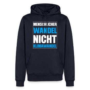 Menschlicher Wandel nicht Klimawandel - Männer Premium Bio Hoodie - Navy - Vorne - Nico (187cm)
