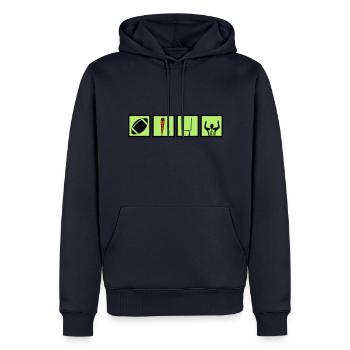 American Football Symbole Quadrate - Männer Premium Bio Hoodie - Navy - Vorne - Nico (187cm)