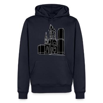 Gedächtniskirche Berlin 2 - Männer Premium Bio Hoodie - Navy - Vorne - Nico (187cm)