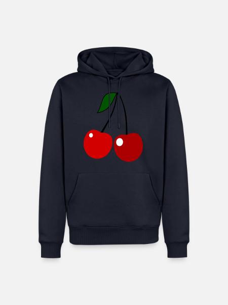 cerises cerises veggie légumes fruits21 - Sweat à capuche Premium bio Homme - bleu marine
