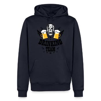 83 Totenkopf Skull 2 Bier DRINKING TEAM Beer - Männer Premium Bio Hoodie - Navy - Vorne - Nico (187cm)
