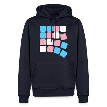 Transgender Pride square field - Men’s Premium Organic Hoodie - navy - Front - Nico (187cm)
