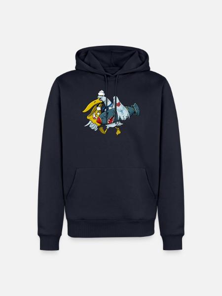 Navy Matrosen Pelikan - Männer Premium Bio Hoodie - Navy