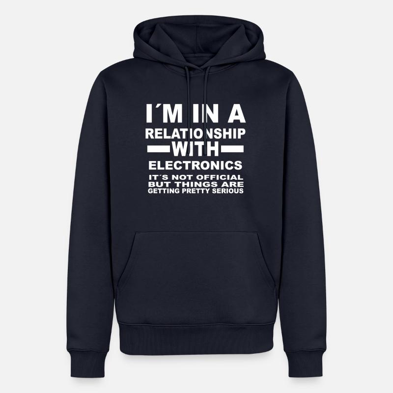 relationship with ELECTRONICS - Männer Premium Bio Hoodie - Navy