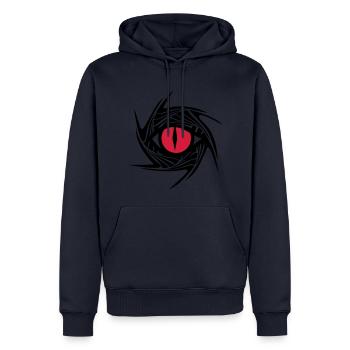 Drachenauge, Dragon Eye, Tattoo Style, Drache Auge - Männer Premium Bio Hoodie - Navy - Vorne - Nico (187cm)