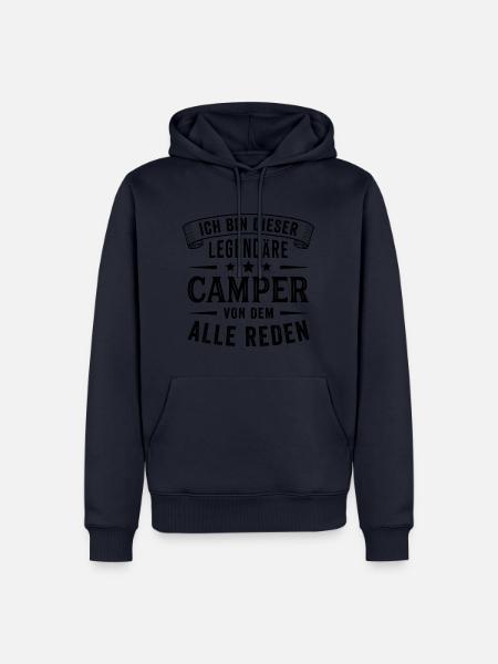 Camper Legende Wohnwagen Camping Lustig Spruch - Männer Premium Bio Hoodie - Navy