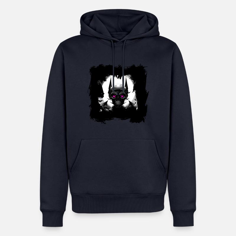 Crâne de créature comique - Sweat à capuche Premium bio Homme - bleu marine