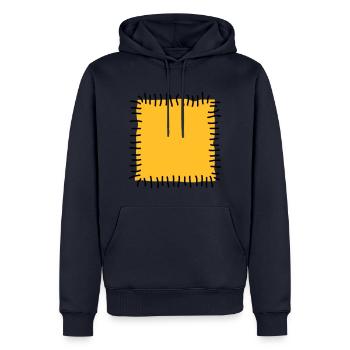 rapiéçage suture aiguille à coudre Patchworkstoff - Sweat à capuche Premium bio Homme - bleu marine - Devant - Nico (187cm)