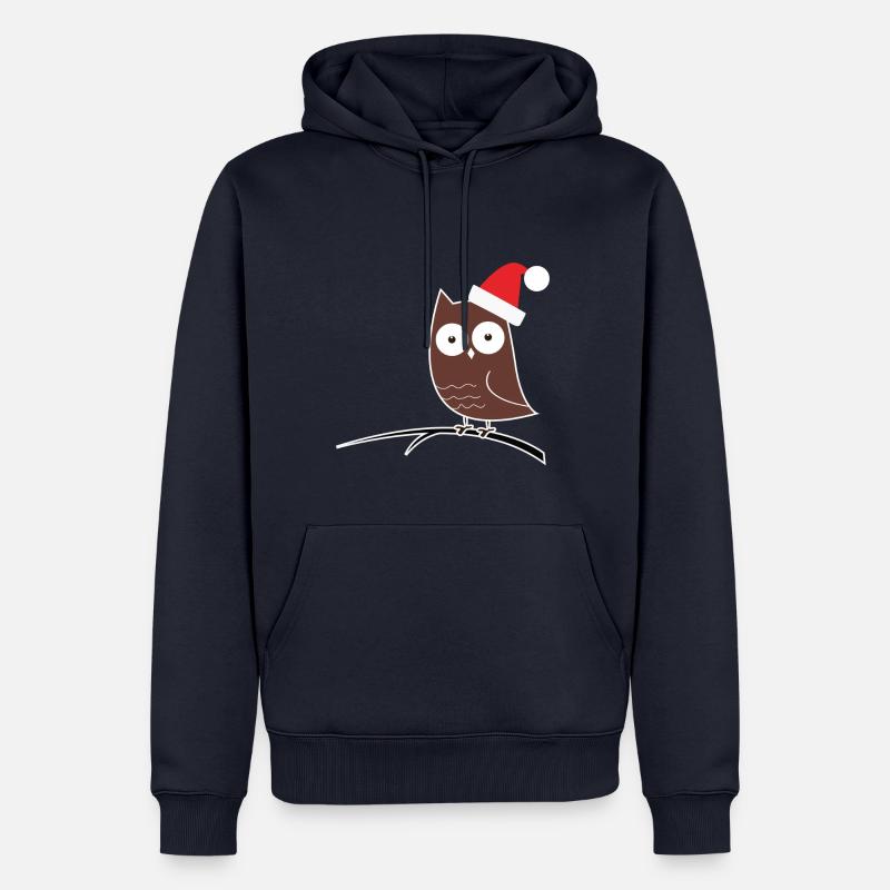 Die Weihnachts-Eule! Geschenk Idee - Männer Premium Bio Hoodie - Navy