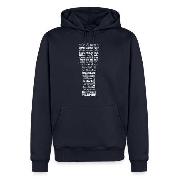 Bière, bière artisanale - Sweat à capuche Premium bio Homme - bleu marine - Devant - Nico (187cm)