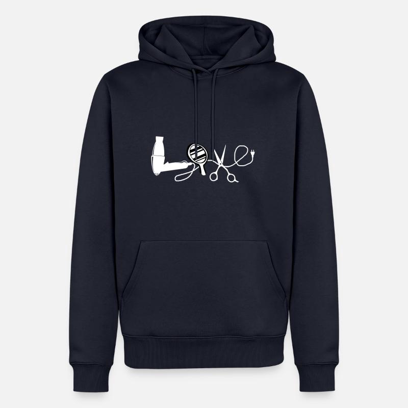 Coiffeuse Liebe Beruf Friseur Geschenk - Männer Premium Bio Hoodie - Navy