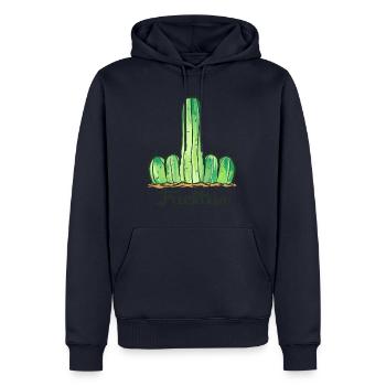 FUCKTUS Kaktus Pflanzen Sprüche Humor neu Geschenk - Männer Premium Bio Hoodie - Navy - Vorne - Nico (187cm)