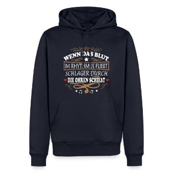 Schlagerparty Schlager Volksmusik Feiern Party - Männer Premium Bio Hoodie - Navy - Vorne - Nico (187cm)