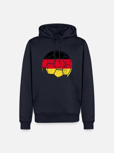 Germany Soccer Ball Fußball - Männer Premium Bio Hoodie - Navy