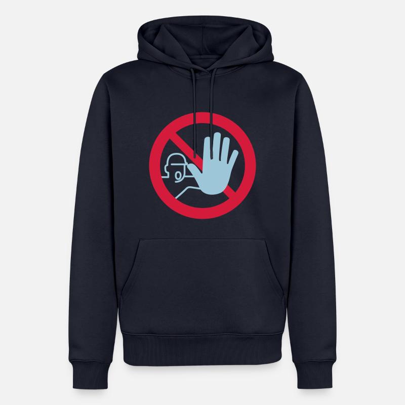 signs do not enter - Sweat à capuche Premium bio Homme - bleu marine