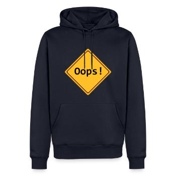 error, oops!, anpassbar - Männer Premium Bio Hoodie - Navy - Vorne - Nico (187cm)