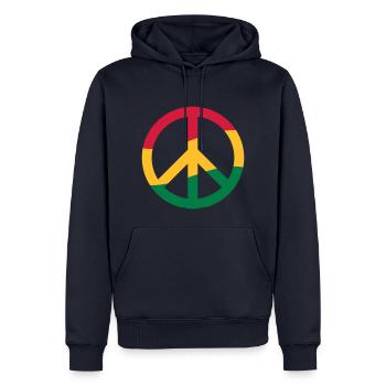 Peacezeichen Rastafari Reggae Musik Frieden Pace - Männer Premium Bio Hoodie - Navy - Vorne - Nico (187cm)