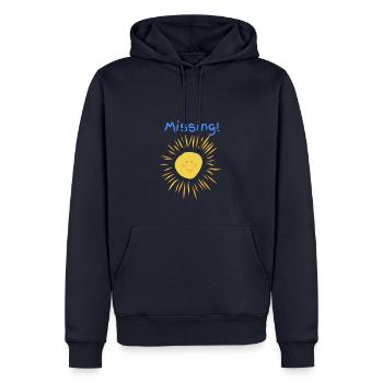Il nous manque de soleil vous! - Sweat à capuche Premium bio Homme - bleu marine - Devant - Nico (187cm)