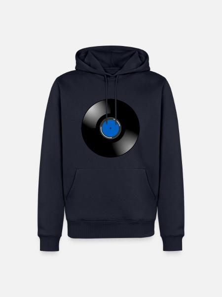 Schallplatte in schwarz-blau. Geschenkidee - Männer Premium Bio Hoodie - Navy