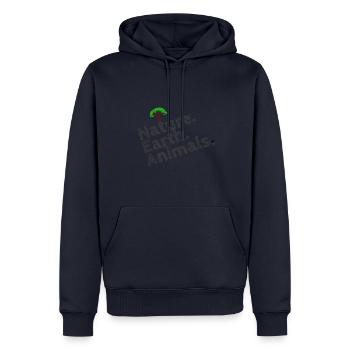 Nature, la terre, les animaux - Sweat à capuche Premium bio Homme - bleu marine - Devant - Nico (187cm)