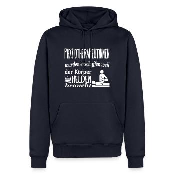 Physiotherapeutinnen die Helden der Körper - Männer Premium Bio Hoodie - Navy - Vorne - Nico (187cm)