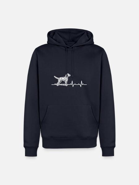 Dalmatiner Herzschlag Hund haustier geschenk hunde - Männer Premium Bio Hoodie - Navy