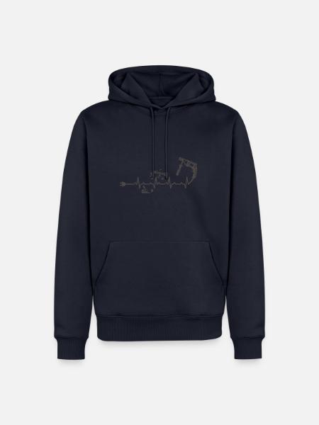 Akkuschrauber herzschlag geschenk Heimwerker job - Männer Premium Bio Hoodie - Navy