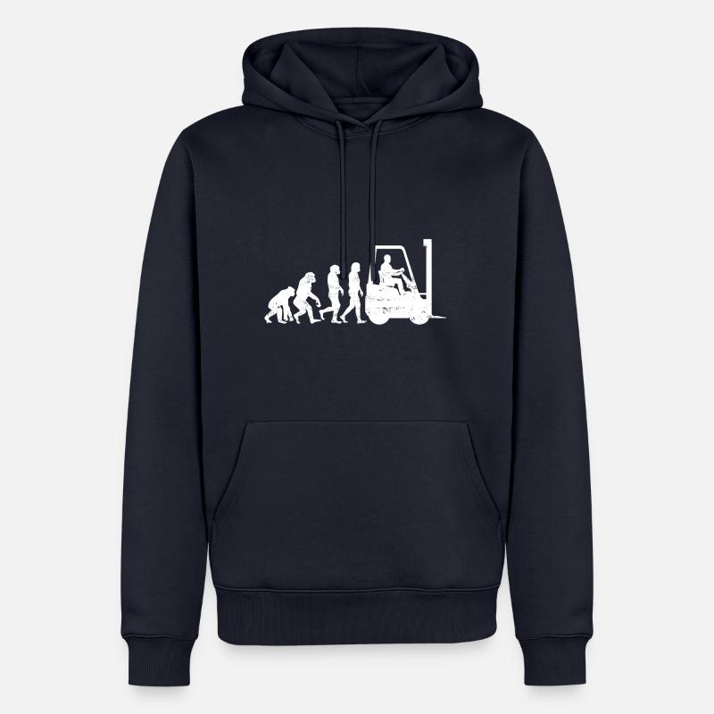 Staplerfahrer Evolution gabelstapler geschenk - Männer Premium Bio Hoodie - Navy