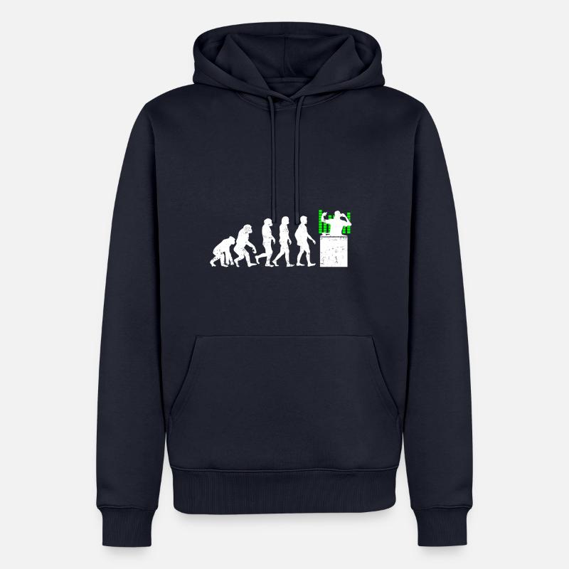Dj evolution development music turntable - Men’s Premium Organic Hoodie - navy